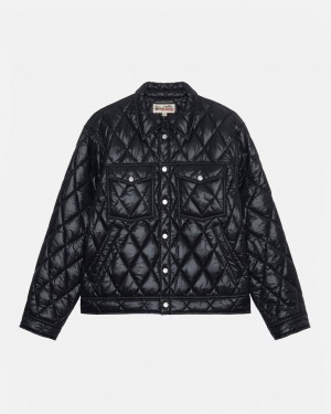 Women's Stussy Ranch Jacket Quilted Nylon Jackets Black Ireland | BQF-1237