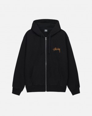 Women's Stussy Skate Tough Zip Hoodie Black Ireland | KNX-6289