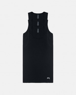 Women's Stussy Stussy Tank Undershirt Shirts Black Ireland | ABI-7113