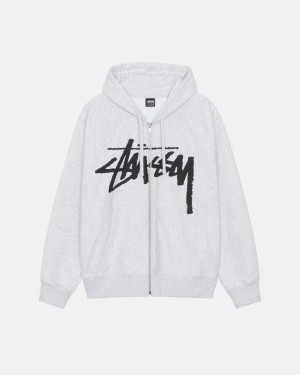 Women's Stussy Venus Zip Hood Sweatshirts Grey Ireland | DZO-9159