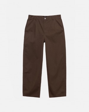 Women's Stussy Workgear Trouser Twill Pants Brown Ireland | MBI-4105