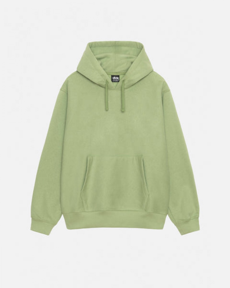 Men's Stussy Back Hood Applique Hood Sweatshirts Green Ireland | YKK-4625