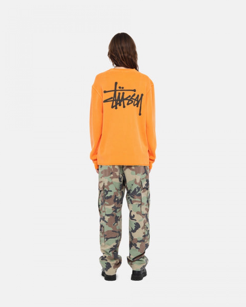 Men's Stussy Basic Stock Ls Thermal Tops Orange Ireland | TOM-1422