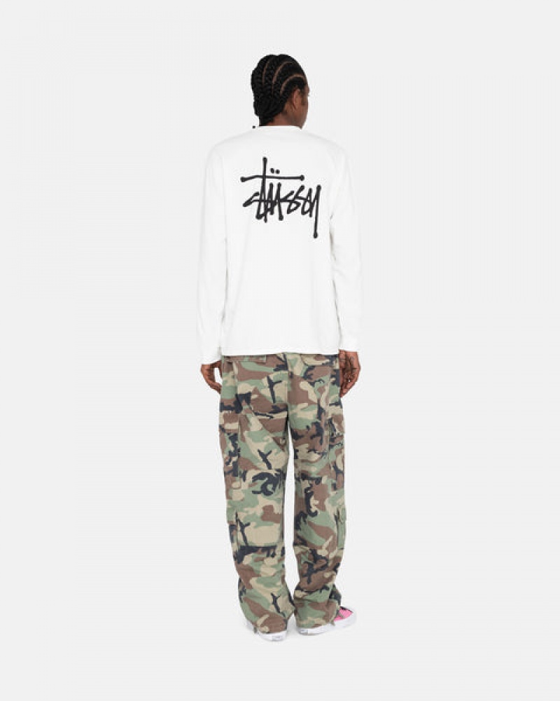 Men's Stussy Basic Stussy Ls Tees White Ireland | EZX-5772