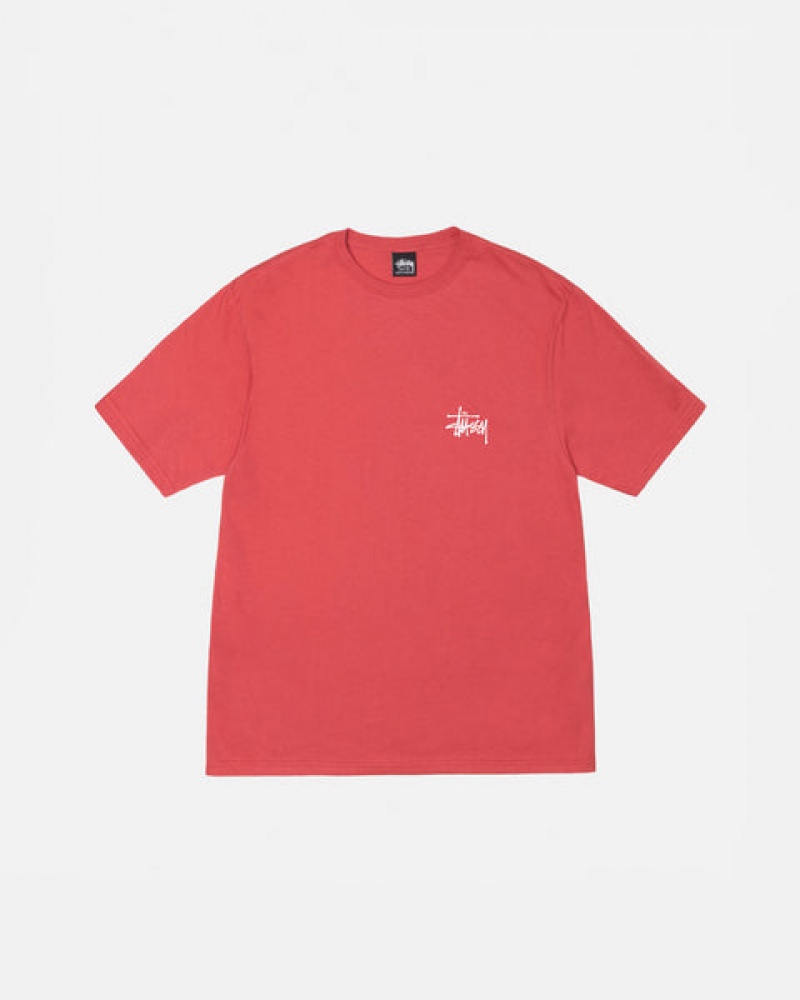 Men's Stussy Basic Stussy Tees Red Ireland | CJA-5135