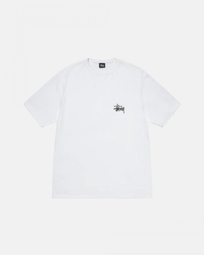 Men's Stussy Basic Stussy Tees White Ireland | SVQ-6934