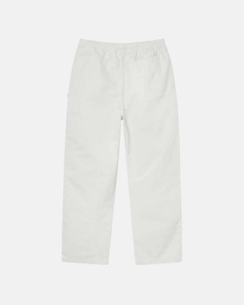 Men's Stussy Beach Pant Brushed Cotton Pants Beige Ireland | ZSZ-9753