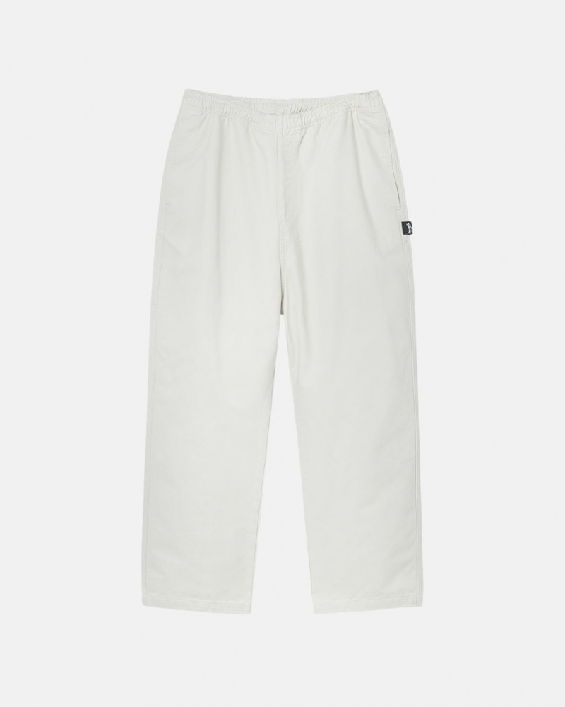 Men\'s Stussy Beach Pant Brushed Cotton Pants Beige Ireland | ZSZ-9753