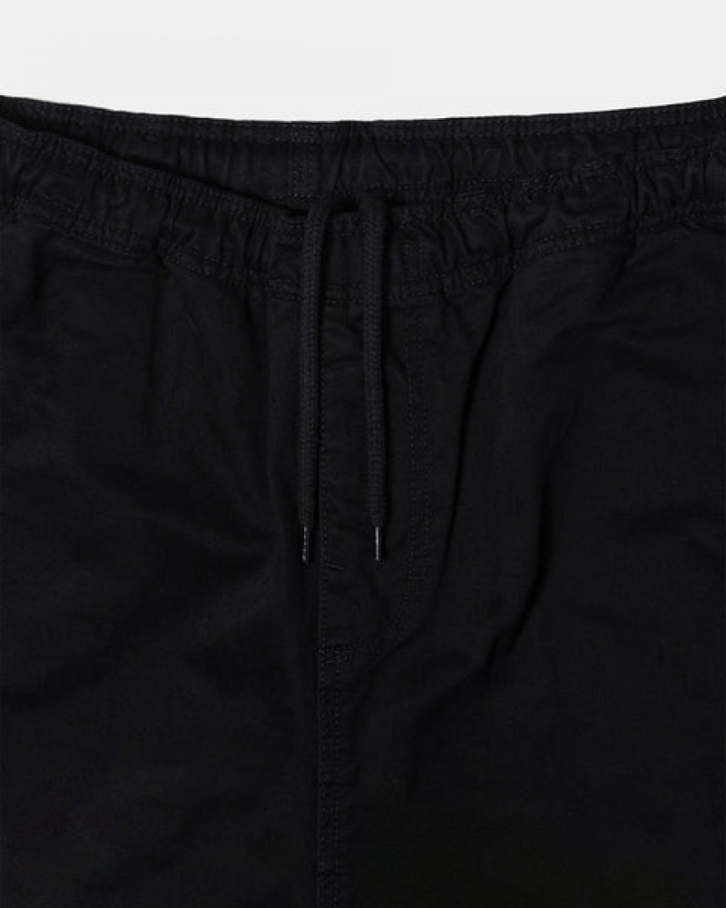 Men's Stussy Beach Pant Brushed Cotton Pants Black Ireland | GVK-1221