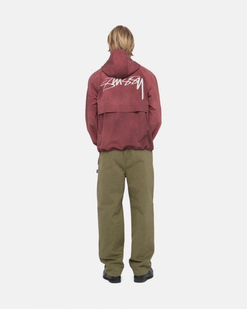 Men's Stussy Beach Pant Brushed Cotton Pants Olive Ireland | FFY-0325