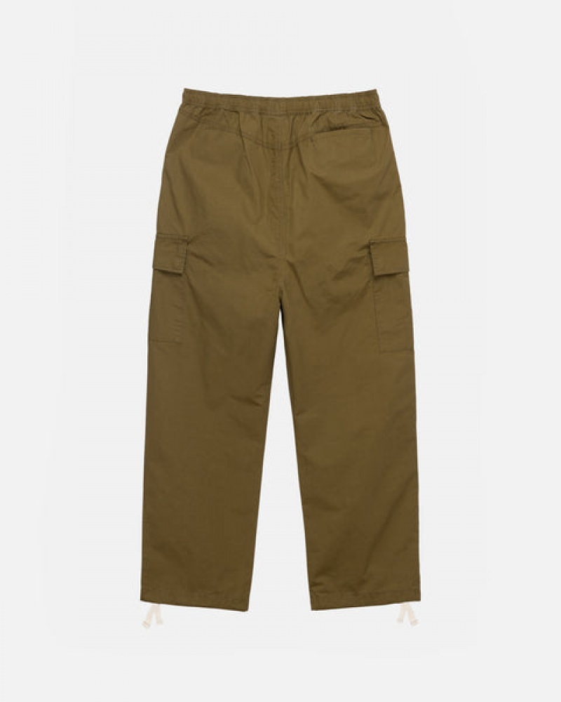 Men's Stussy Beach Pant Ripstop Cargo Pants Brown Ireland | ABJ-8895