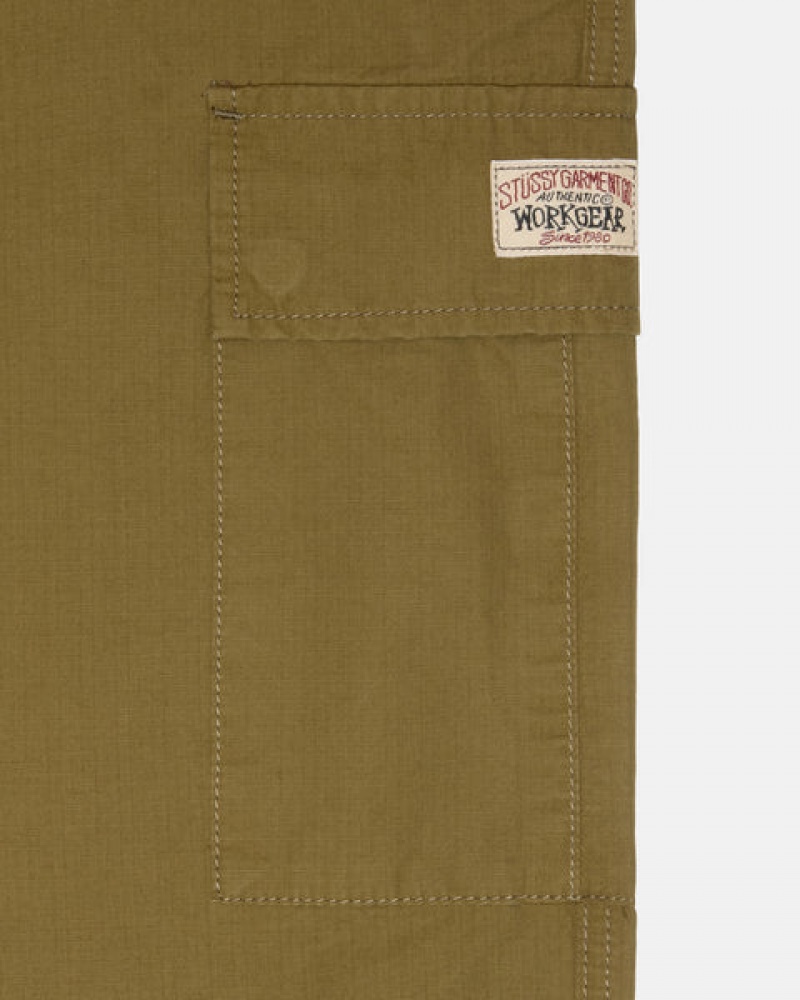 Men's Stussy Beach Pant Ripstop Cargo Pants Brown Ireland | ABJ-8895