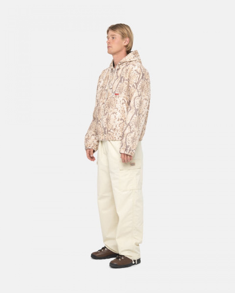 Men's Stussy Beach Pant Ripstop Cargo Pants Cream Ireland | YRO-3911