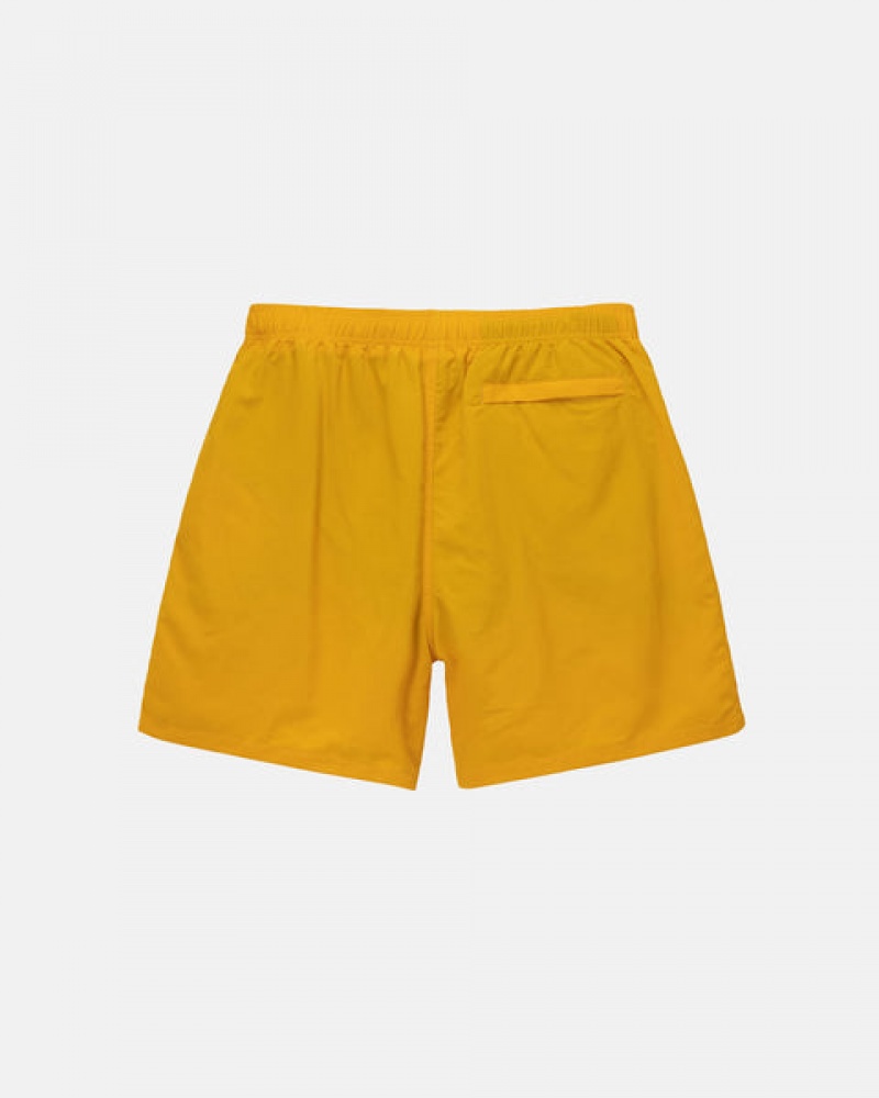 Men's Stussy Big Basic Water Short Swimwear Yellow Ireland | NTV-9331