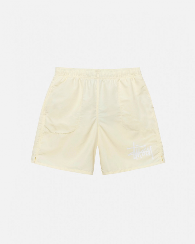 Men\'s Stussy Big Basic Water Short Swimwear Cream Ireland | SOS-0090