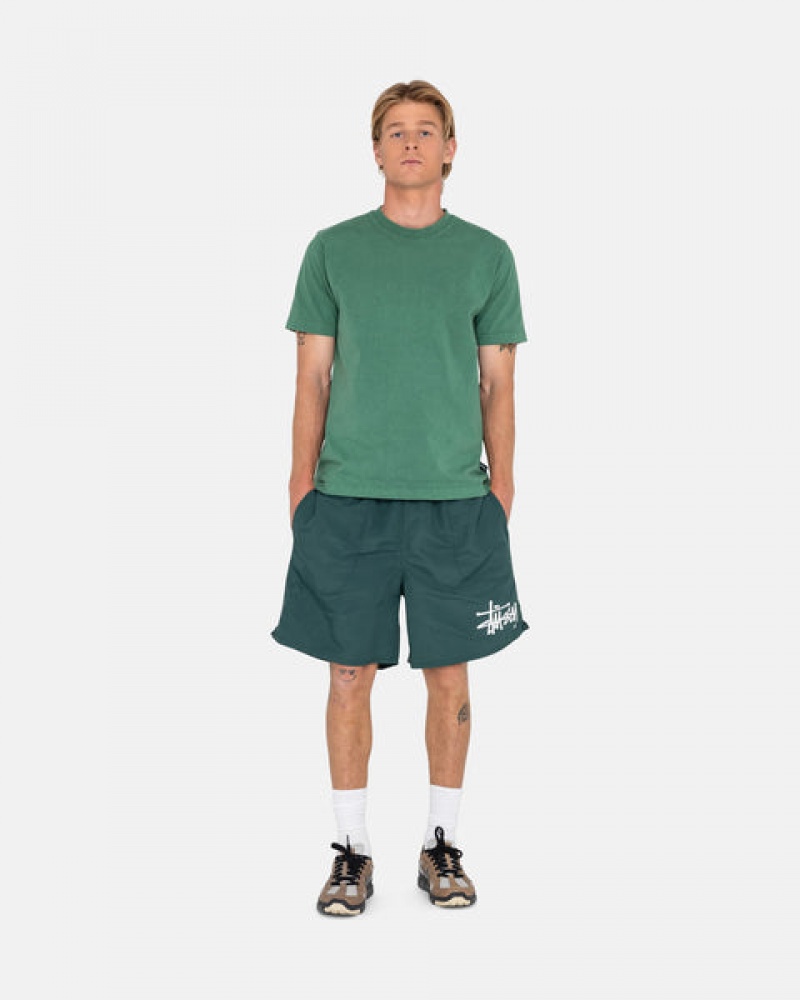 Men's Stussy Big Basic Water Short Swimwear Green Ireland | LPF-3403