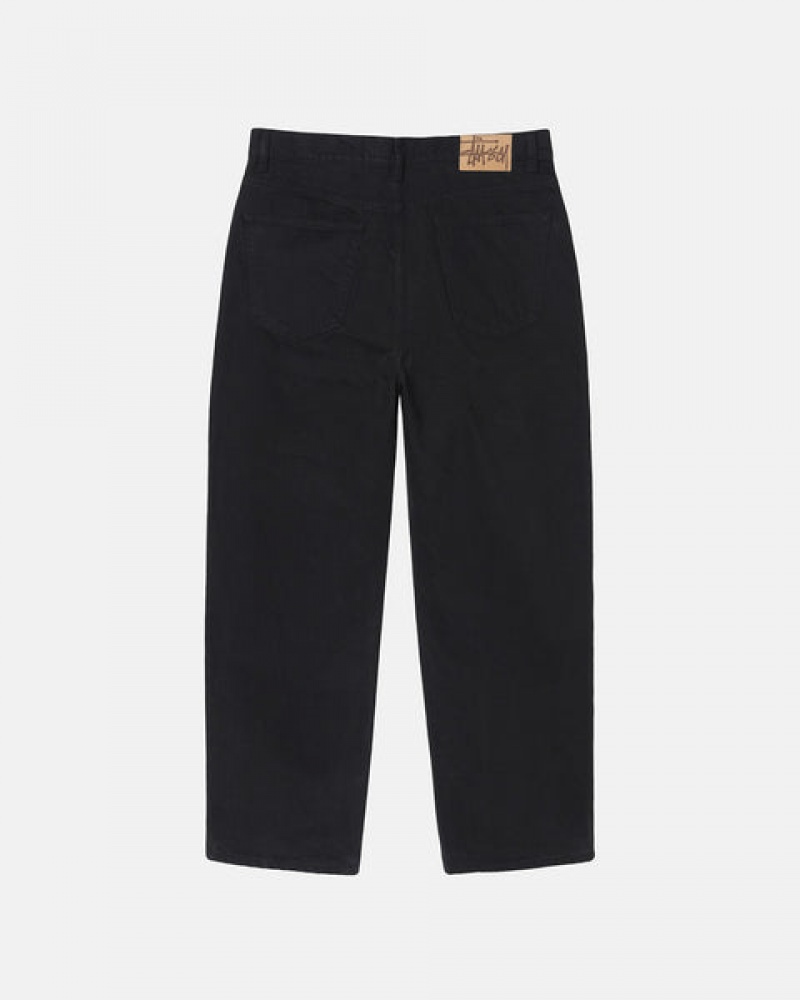 Men's Stussy Big Ol' Jean Overdyed Pants Black Ireland | QIG-0846