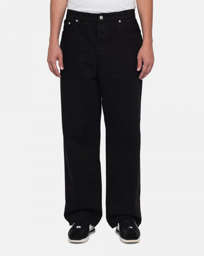 Men's Stussy Big Ol' Jean Overdyed Pants Black Ireland | QIG-0846