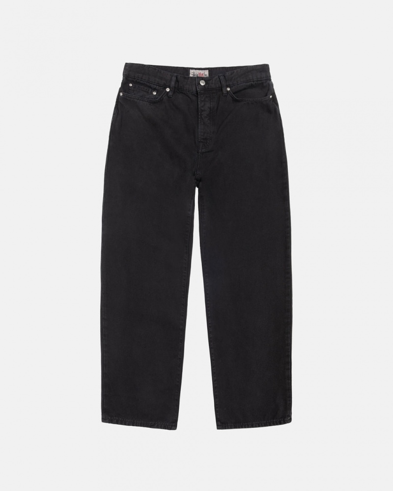 Men\'s Stussy Big Ol\' Jean Washed Canvas Pants Black Ireland | CCZ-4284