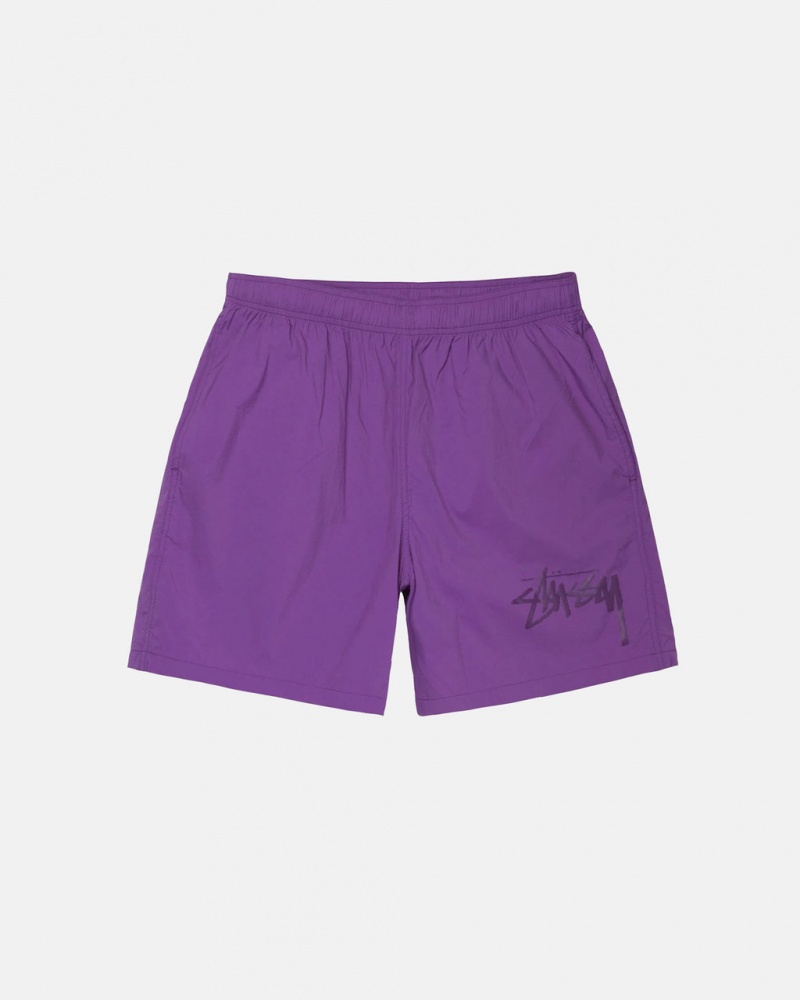 Men\'s Stussy Big Stock Nylon Shorts Purple Ireland | RRP-3445