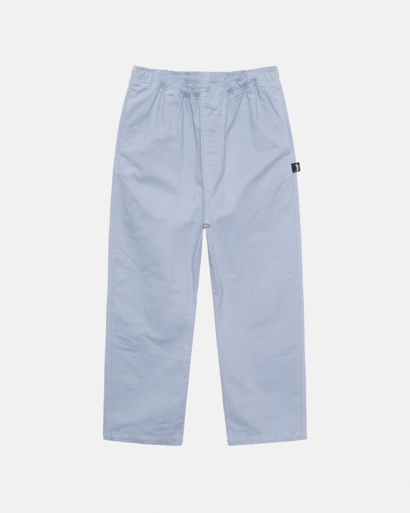 Men\'s Stussy Brushed Beach Pants Blue Ireland | HNW-1001