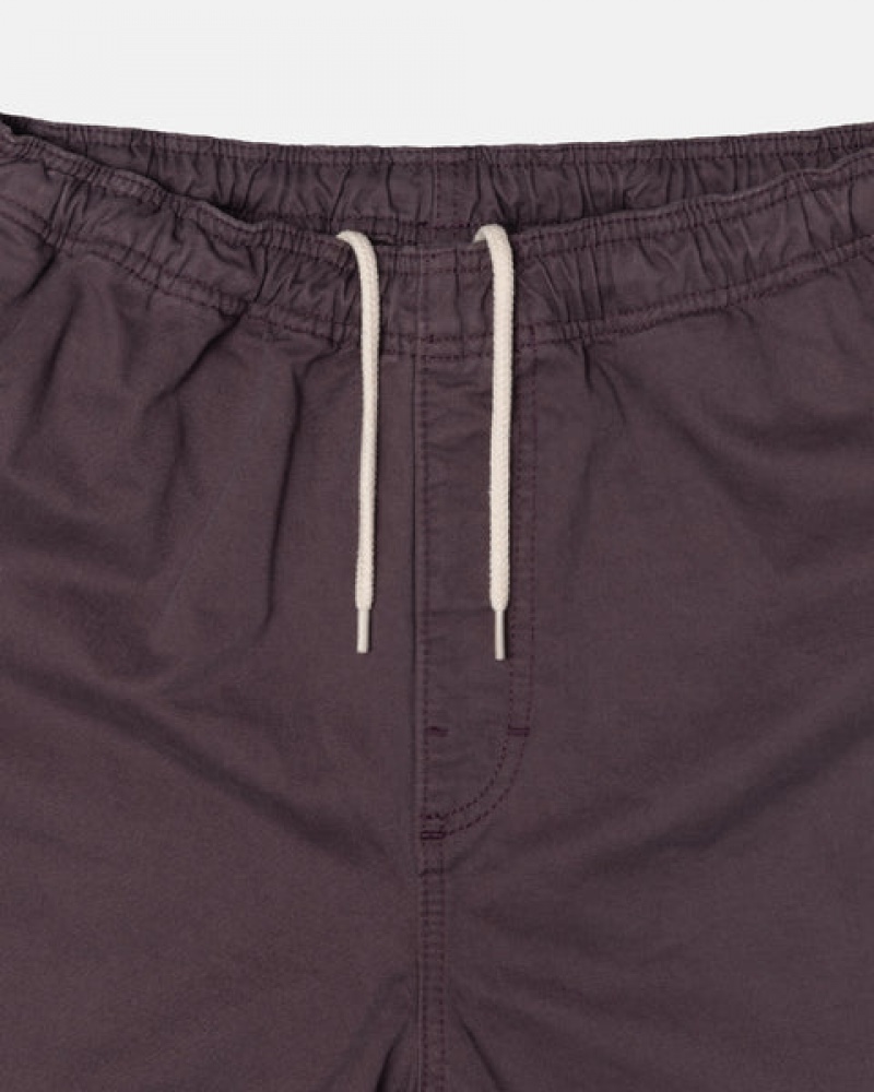 Men's Stussy Brushed Beach Pants Burgundy Ireland | ZVU-5690