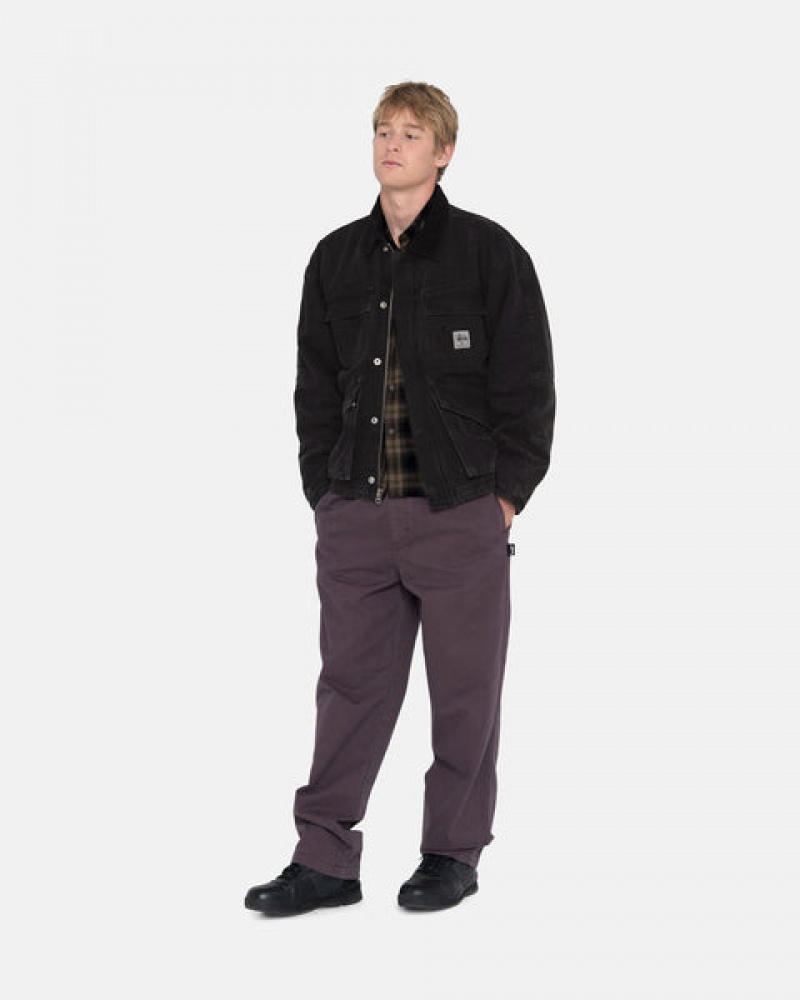 Men's Stussy Brushed Beach Pants Burgundy Ireland | ZVU-5690