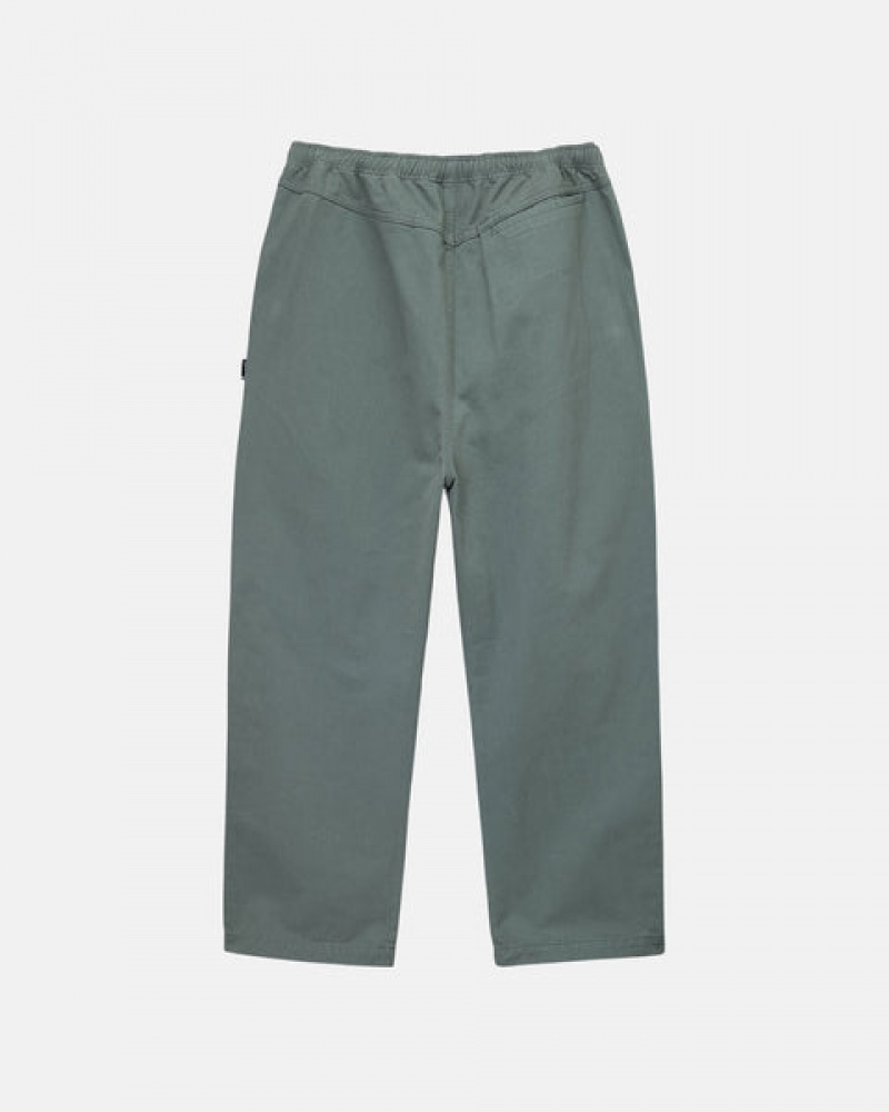 Men's Stussy Brushed Beach Pants Green Ireland | BXB-7660