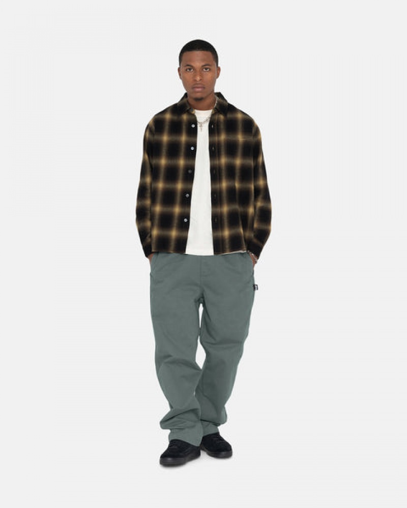 Men's Stussy Brushed Beach Pants Green Ireland | BXB-7660