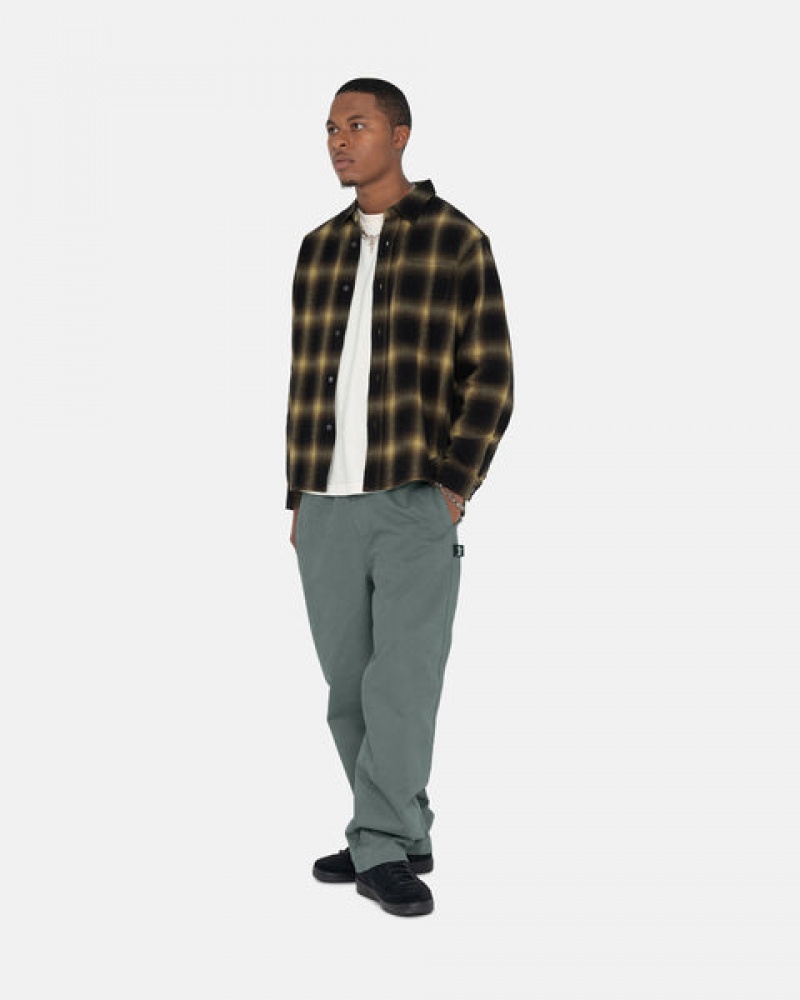 Men's Stussy Brushed Beach Pants Green Ireland | BXB-7660