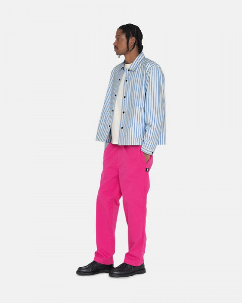 Men's Stussy Brushed Beach Pants Pink Ireland | ANP-7725