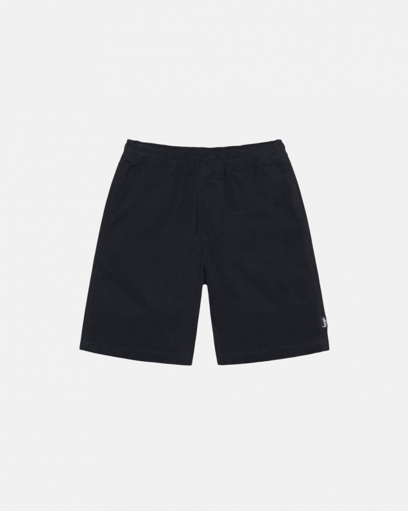 Men\'s Stussy Brushed Beach Shorts Black Ireland | OVA-1891