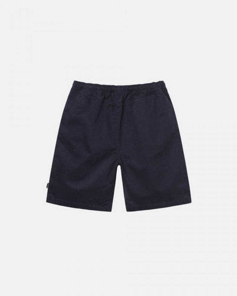 Men's Stussy Brushed Beach Shorts Navy Ireland | JWN-9575