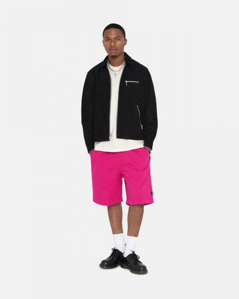 Men's Stussy Brushed Beach Shorts Pink Ireland | WND-6182