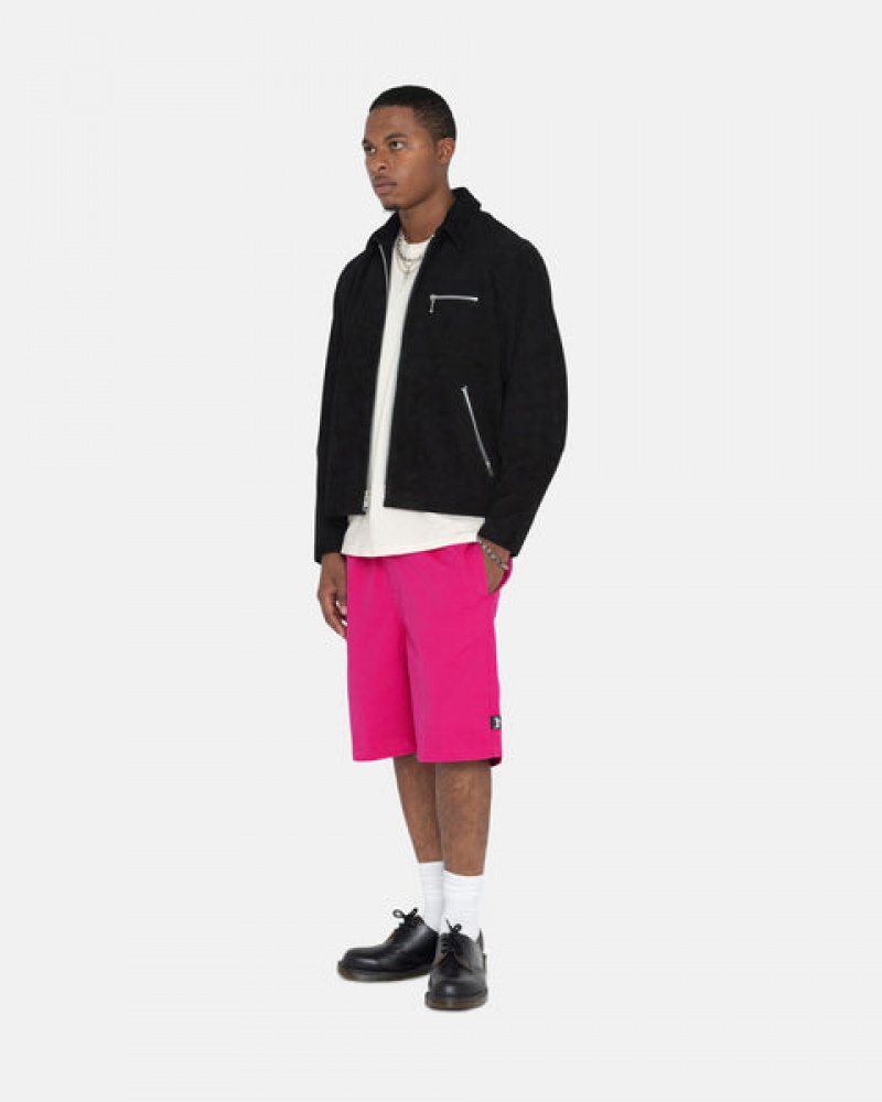 Men's Stussy Brushed Beach Shorts Pink Ireland | WND-6182