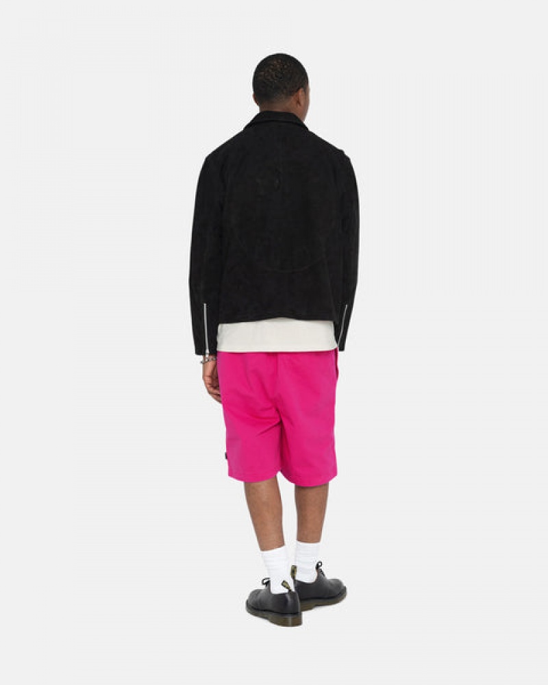 Men's Stussy Brushed Beach Shorts Pink Ireland | WND-6182