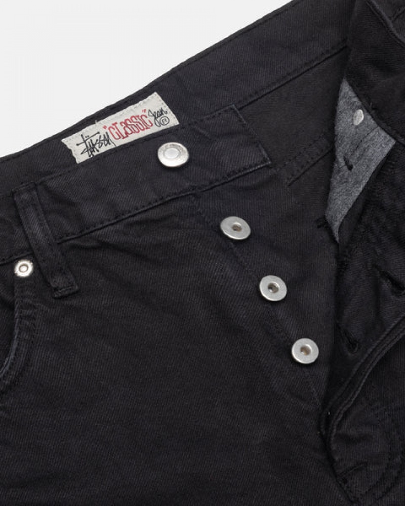 Men's Stussy Classic Jean Overdyed Denim Black Ireland | GKT-4849