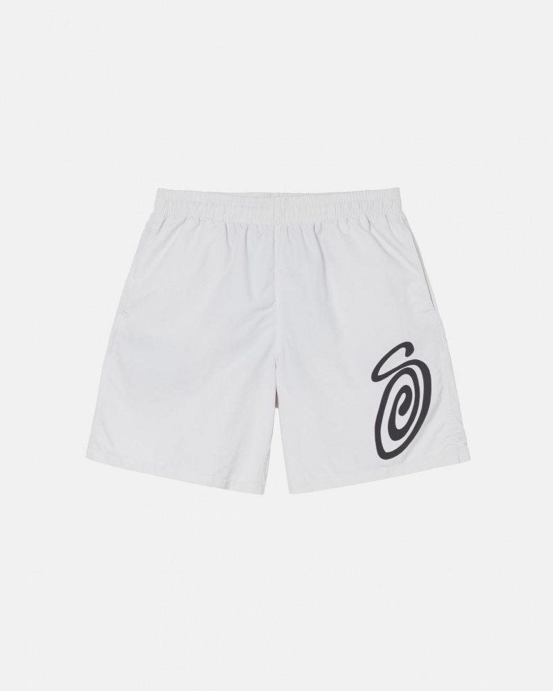 Men\'s Stussy Curly S Water Short Swimwear Beige Ireland | LME-9881