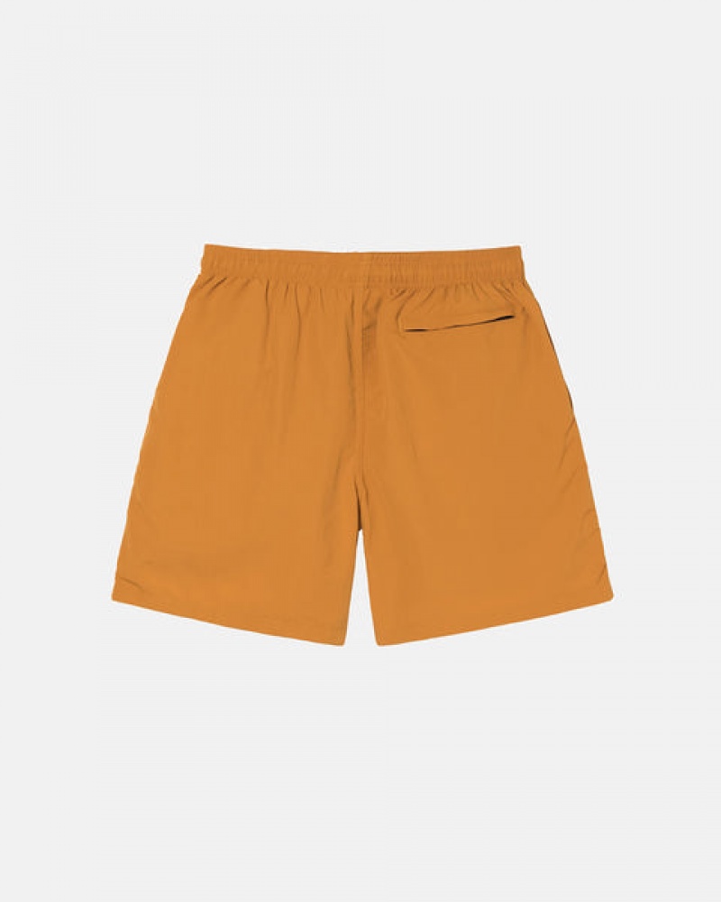 Men's Stussy Curly S Water Short Swimwear Orange Ireland | RNW-3404