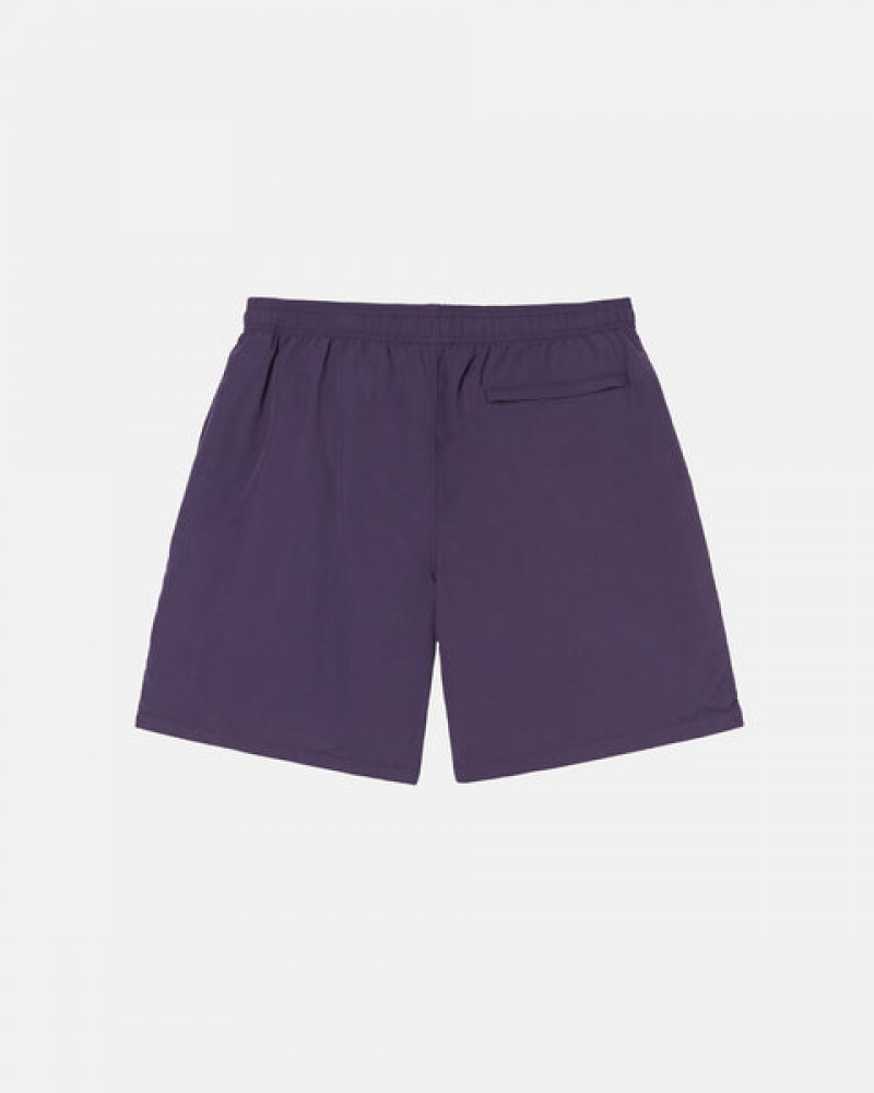 Men's Stussy Curly S Water Short Swimwear Purple Ireland | JCO-2592