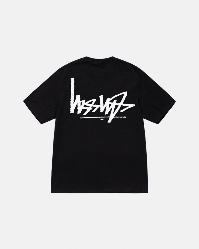 Men\'s Stussy Flipped Tees Black Ireland | VVU-6322