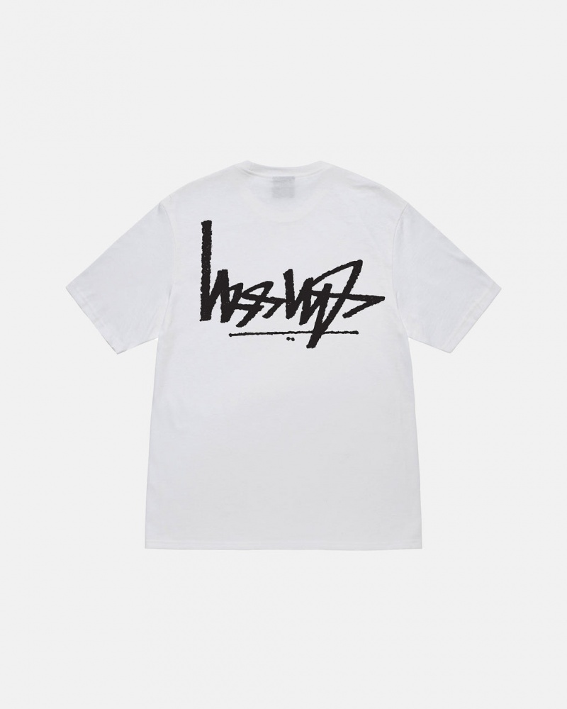 Men\'s Stussy Flipped Tees White Ireland | PYE-8813