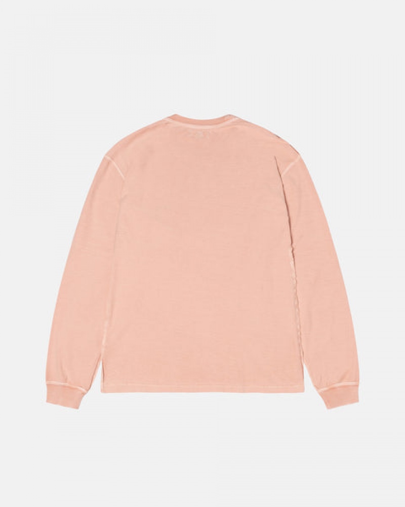 Men's Stussy Lazy Ls Tees Light Pink Ireland | NDR-4158