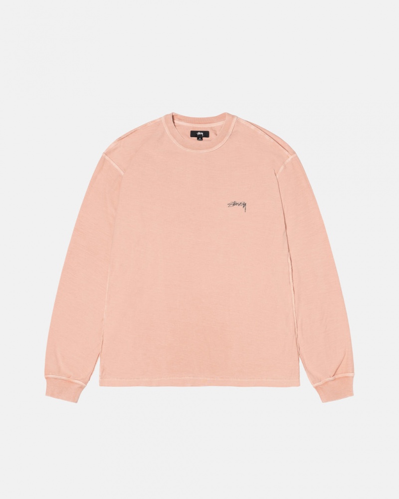 Men\'s Stussy Lazy Ls Tees Light Pink Ireland | NDR-4158