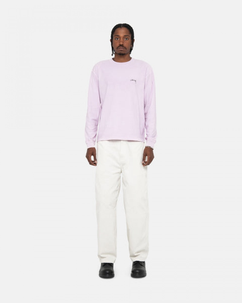 Men's Stussy Lazy Ls Tees Purple Ireland | VHG-0291