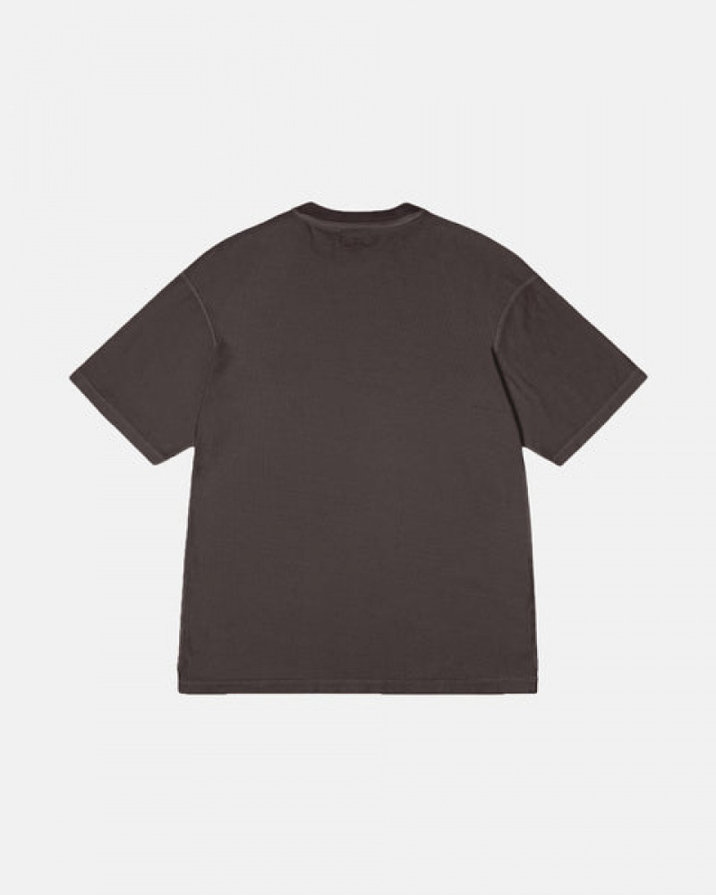 Men's Stussy Lazy Tee Tops Black Ireland | PCJ-8191