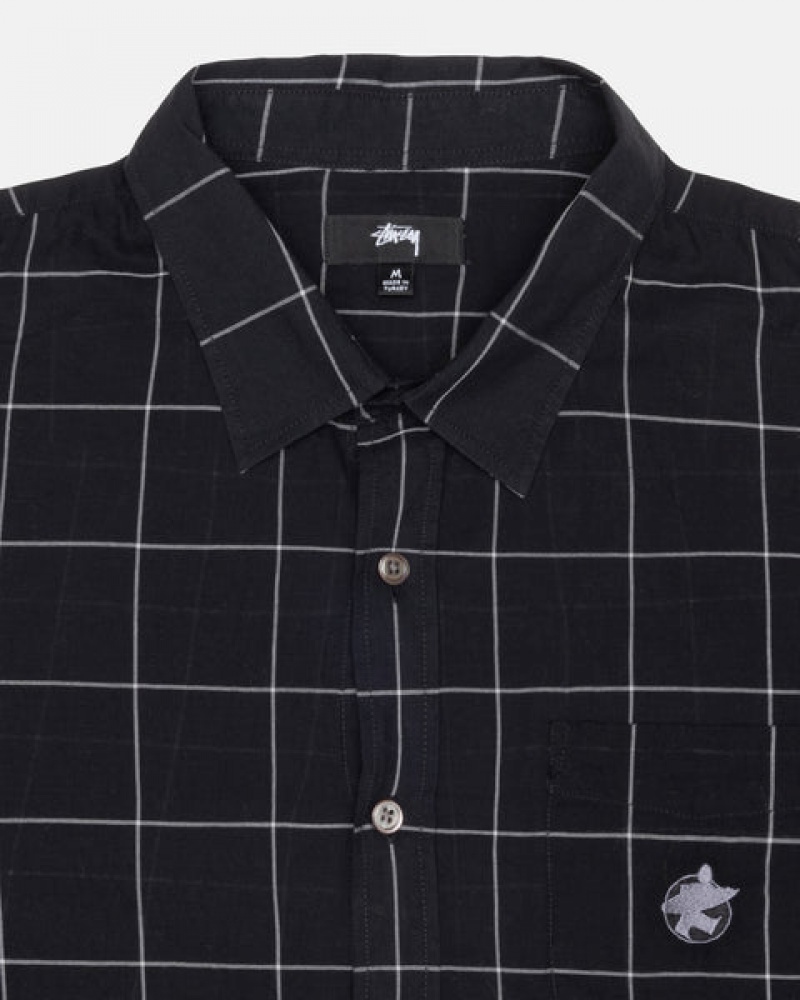 Men's Stussy Light Weight Classic Shirts Black Ireland | ZYN-9192