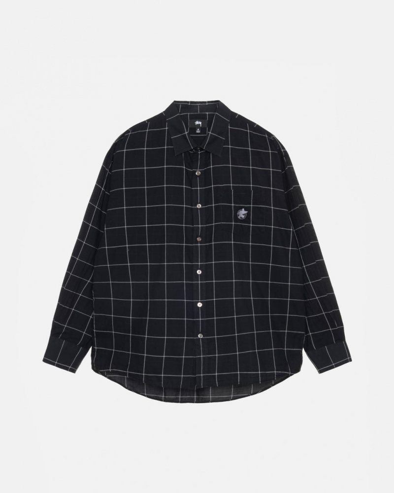 Men\'s Stussy Light Weight Classic Shirts Black Ireland | ZYN-9192