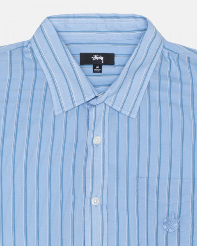 Men's Stussy Light Weight Classic Shirts Blue Ireland | TKM-0787