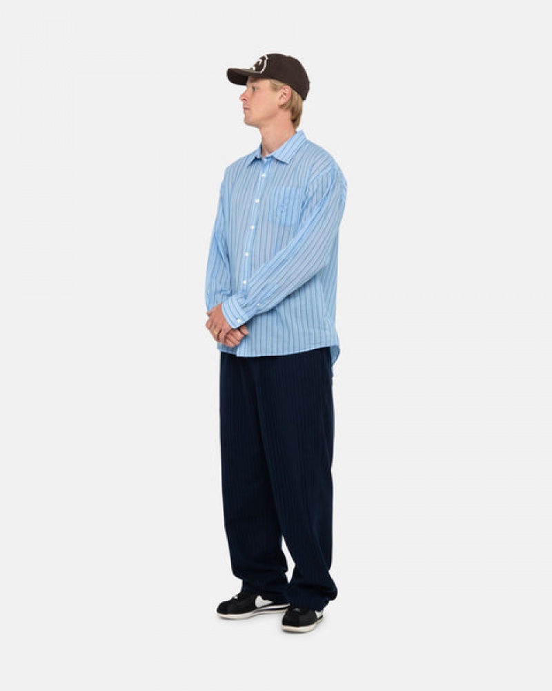 Men's Stussy Light Weight Classic Shirts Blue Ireland | TKM-0787